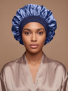 Blue Satin Bonnet