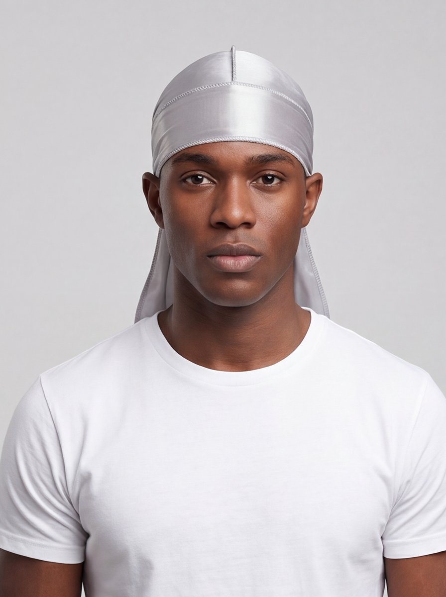 Grey Satin Durag