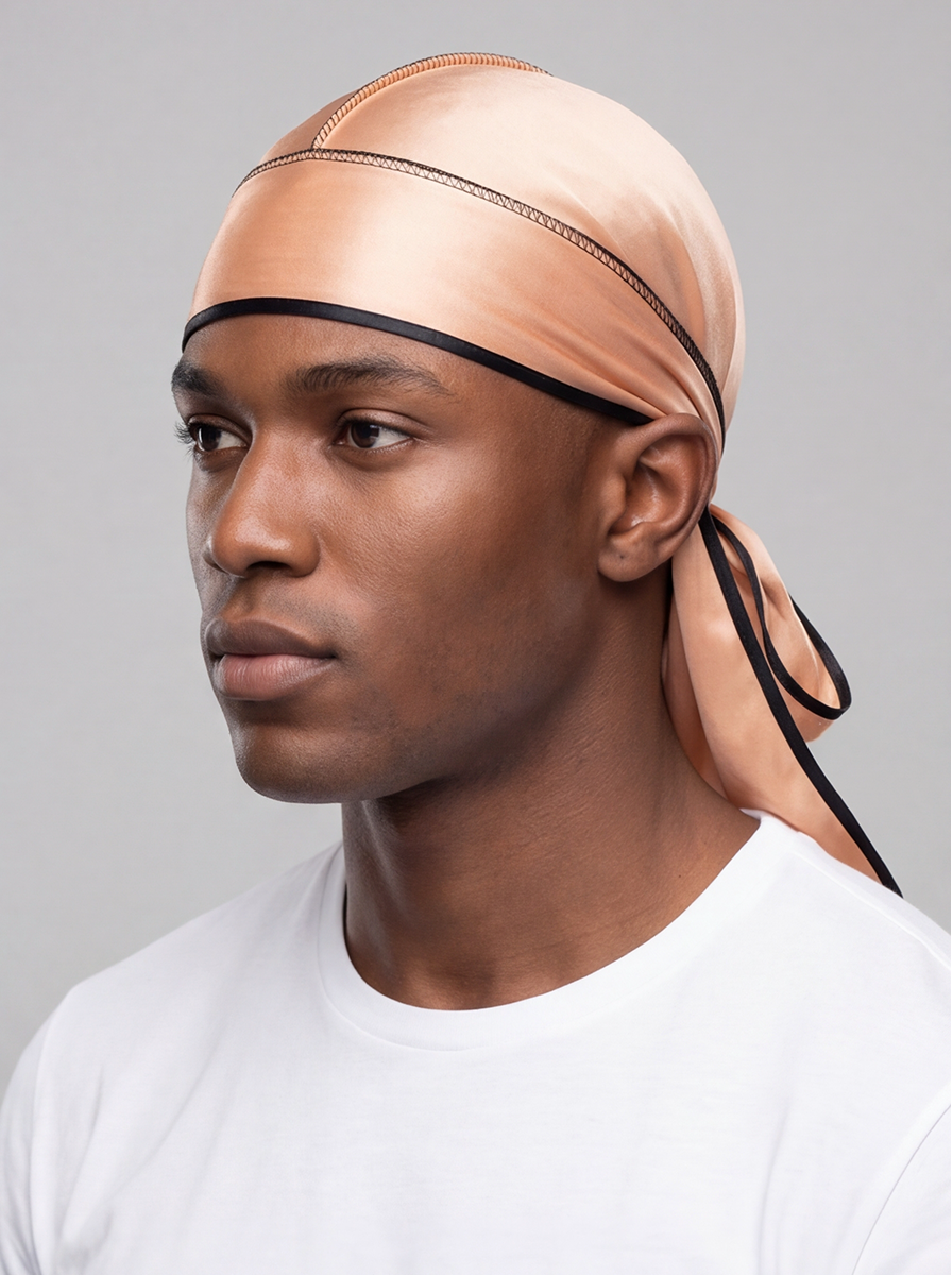 Gold & Black Satin Durag
