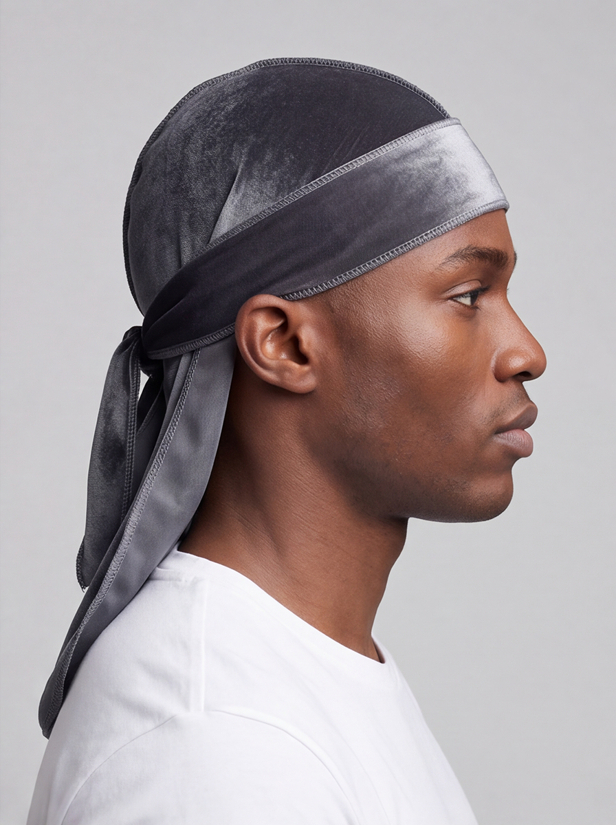 Grey Velvet Durag