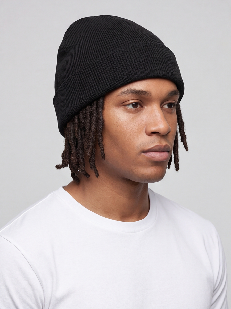 Black Satin Lined Beanie