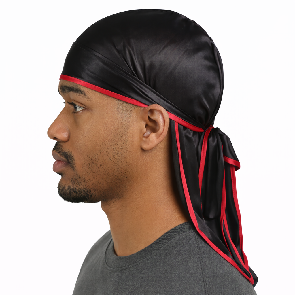 Black & Red Satin Durag