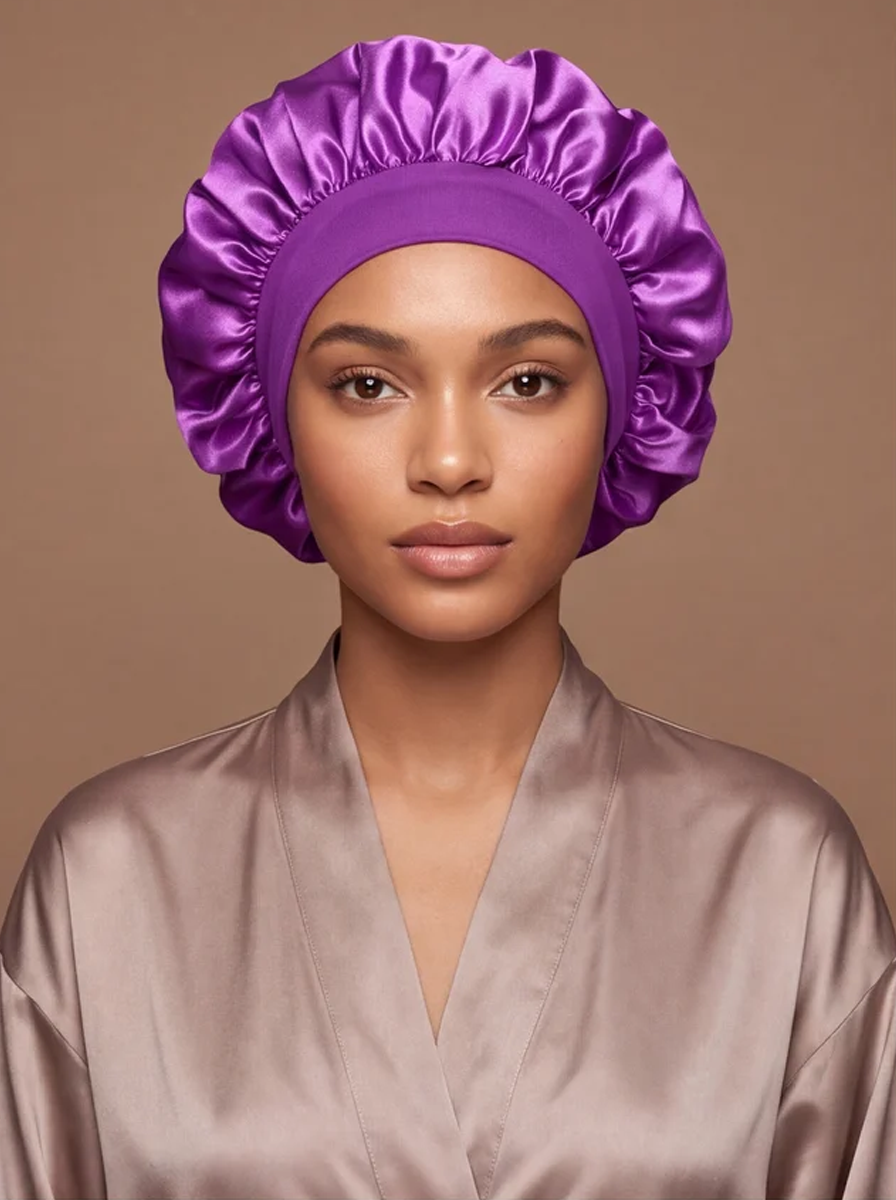 Purple Satin Bonnet