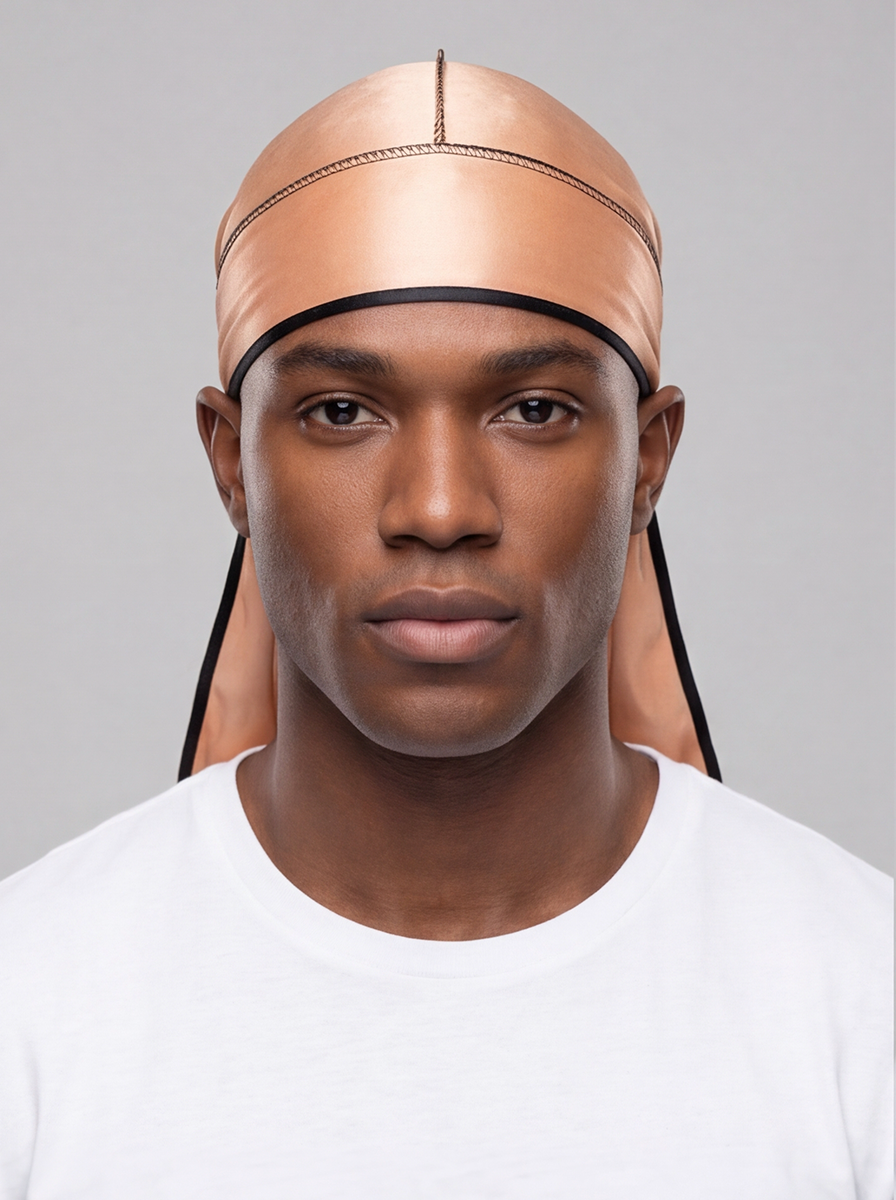 Gold & Black Satin Durag