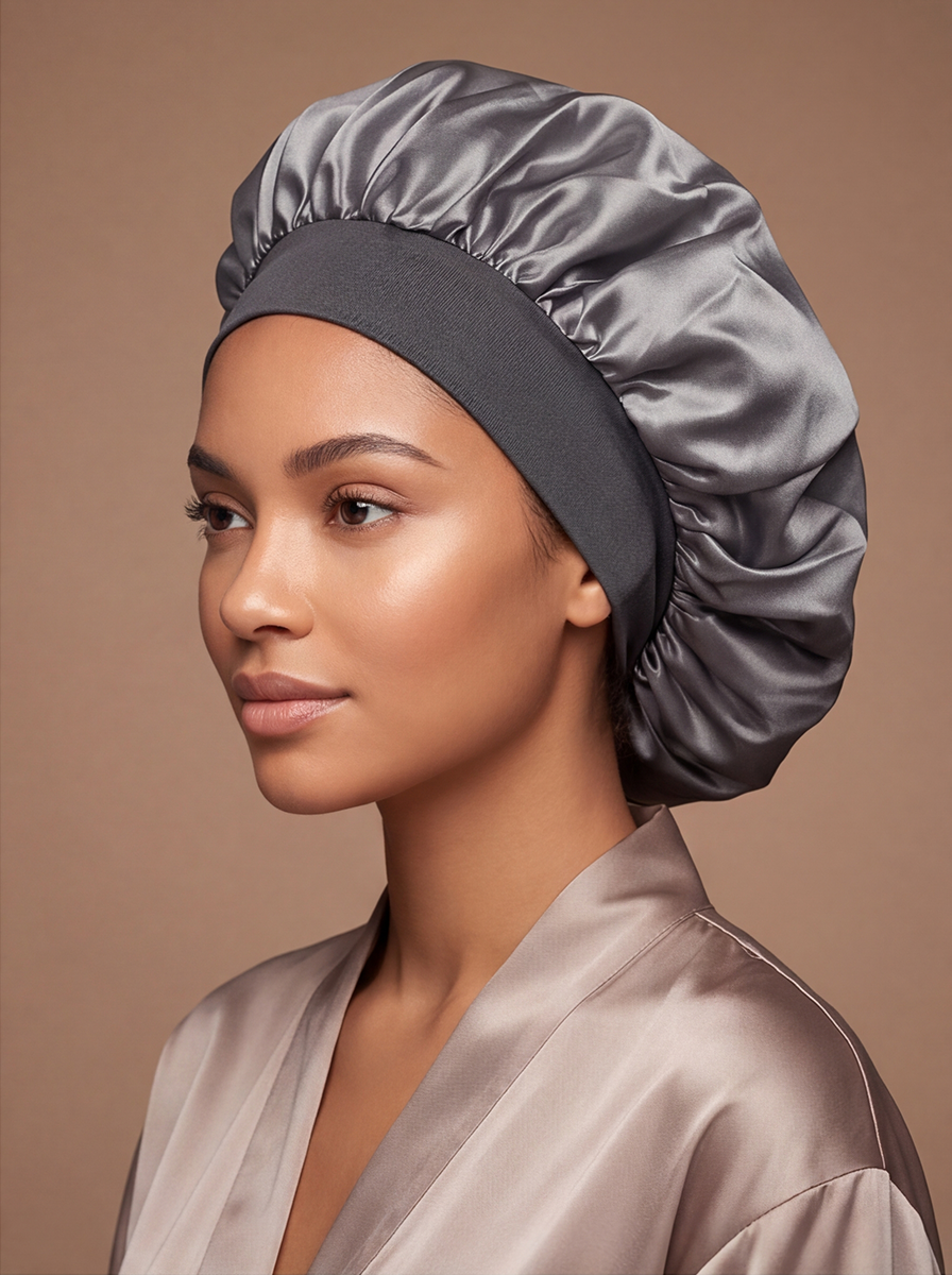 Grey Satin Bonnet