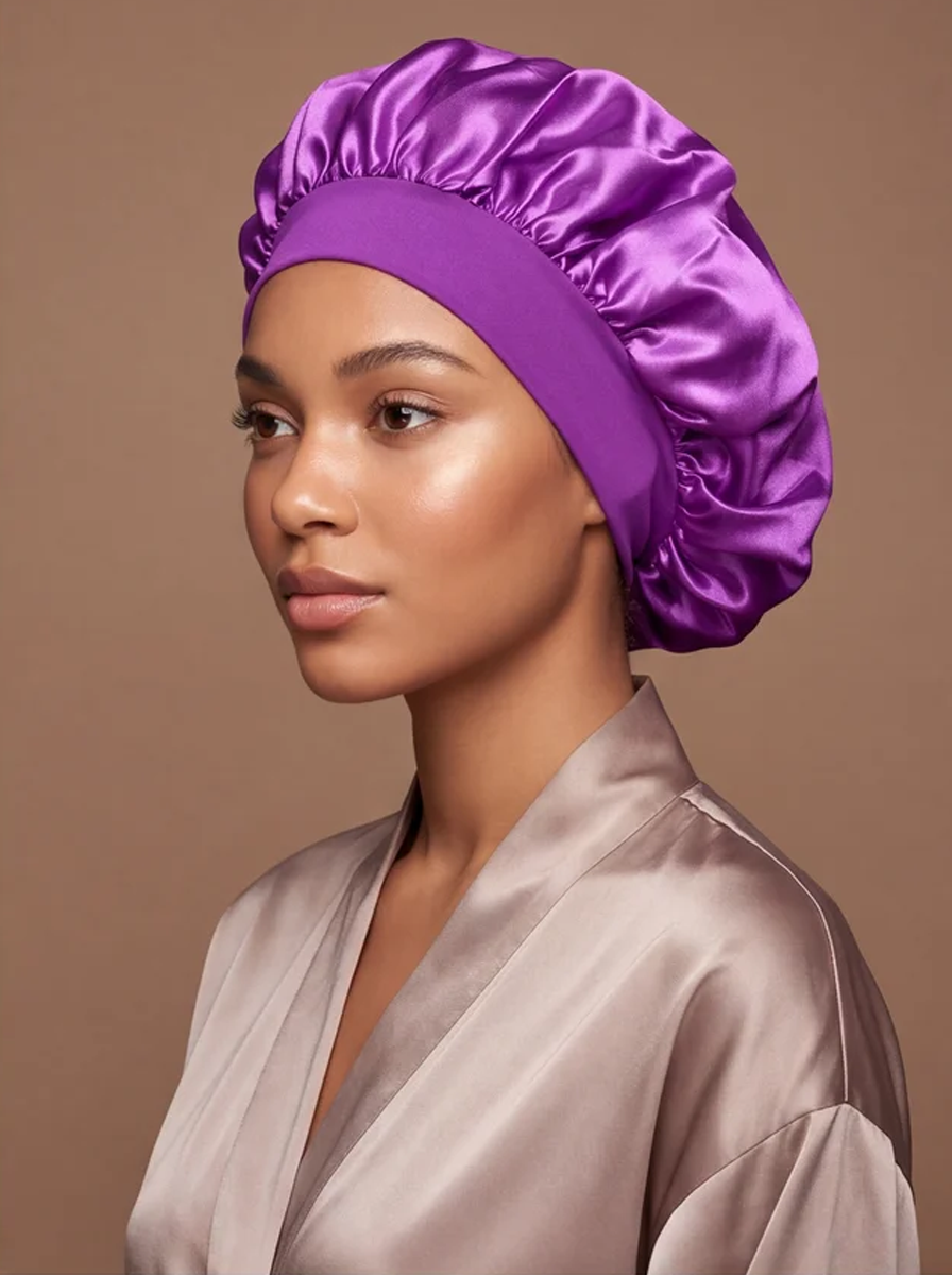 Purple Satin Bonnet