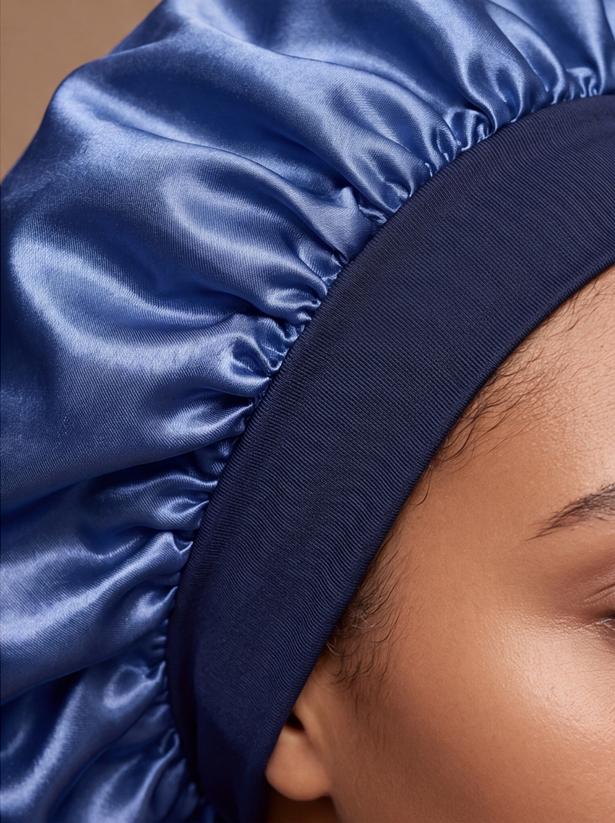 Blue Satin Bonnet
