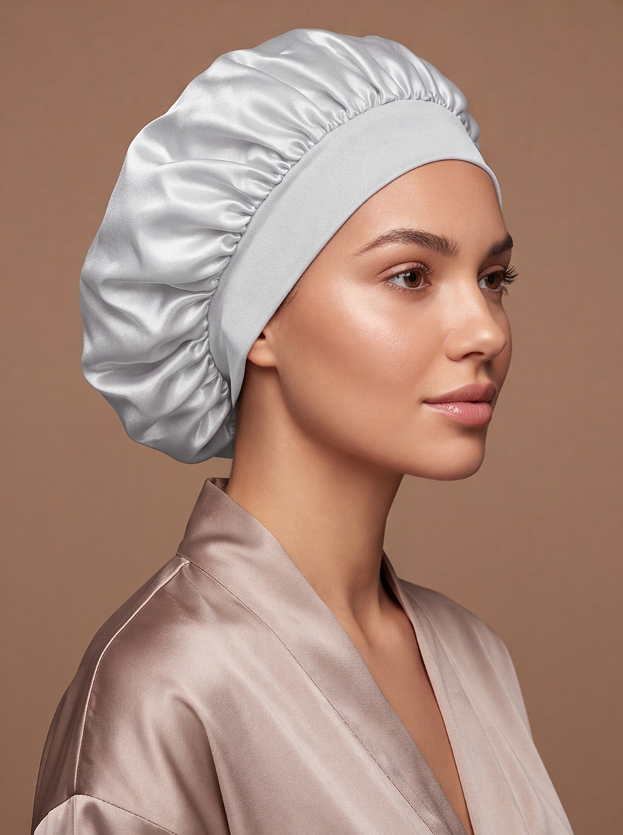 White Satin Bonnet