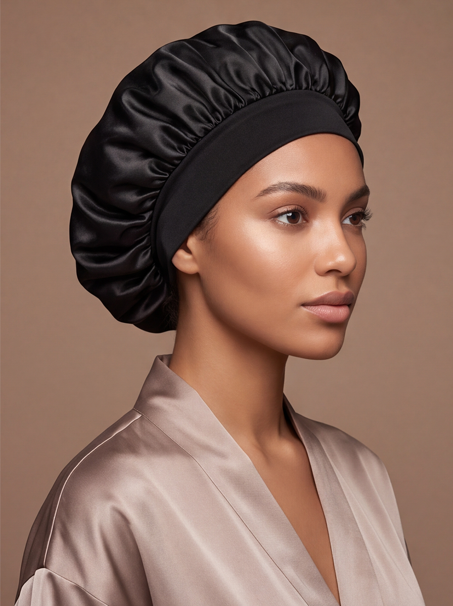 Black Silky Bonnet