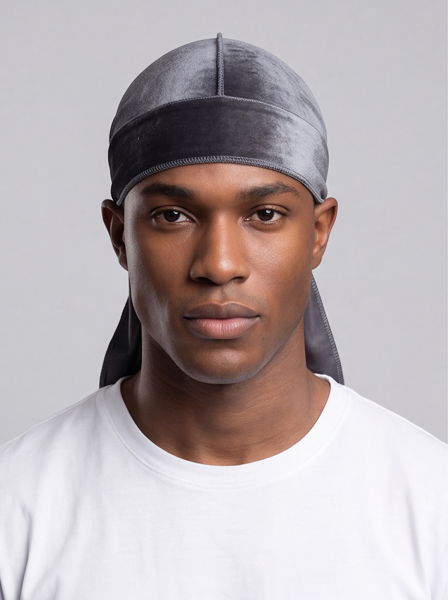 Grey Velvet Durag